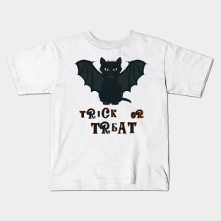 Cat bat Halloween Kids T-Shirt